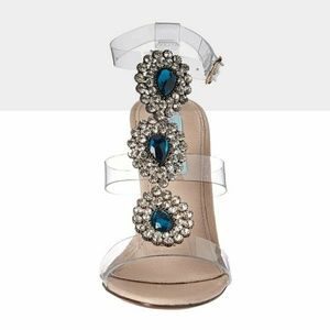 $130 Betsey Johnson clear rhinestone heel